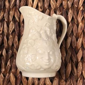 Beleek small pitcher with garden face EUC